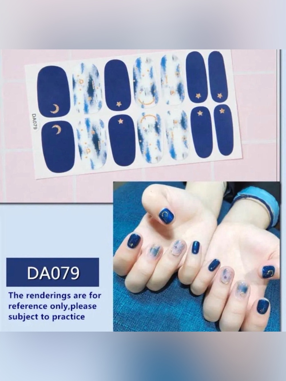 $1 Sky Moon Navy & Gold Nail Wraps $1WITH ANY $10 OR MORE